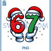 67 Six Seven Santa Hat Number Design PNG, Cute Christmas Number Meme PNG