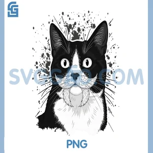 Funny Bearded Cat PNG, Mustache Beard Lovers PNG