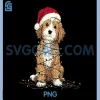 Funny Cavapoo Christmas PNG, Graphics Dog Lights Lover PNG