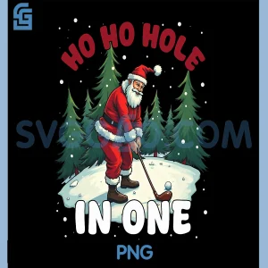 Ho Ho Hole In One Golf PNG, Santa Christmas Golfing PNG