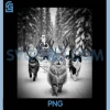 Funny Christmas Santa Sleigh Cats PNG, Reindeer Selfie Xmas Meme PNG