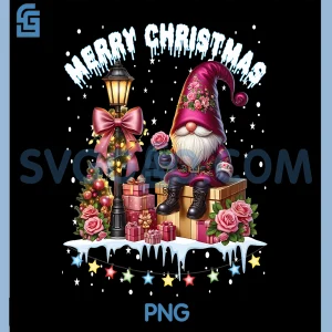 Merry Christmas Gnome With Gifts PNG, Cute Holiday Gnome Decor PNG