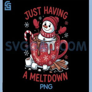 Snowman Hot Chocolate PNG, Just Having A Meltdown PNG