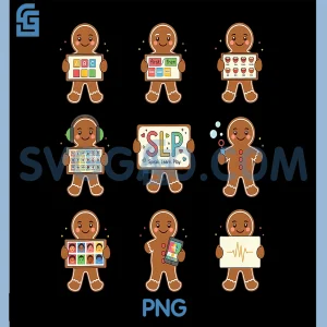 Gingerbread SLP Squad PNG, Christmas Speech Therapy PNG