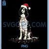 Funny English Springer Spaniel PNG, Christmas Graphics Dog Lights PNG