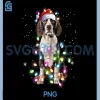 Funny English Springer Spaniel PNG, Dog Christmas Tree Lights PNG
